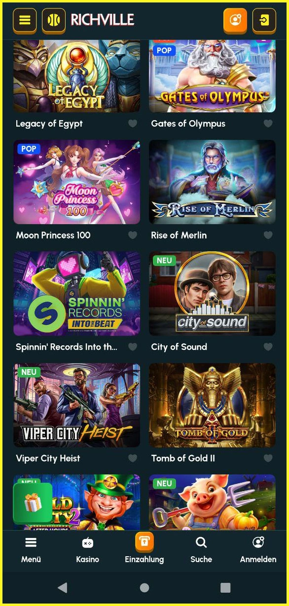 Große Auswahl an Jackpot-Slots im Richville Casino